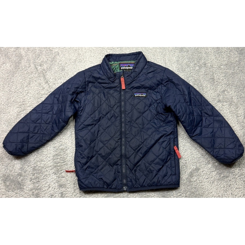Patagonia Baby Nano Puff Jacket Prima Loft Navy Blue 4T EUC